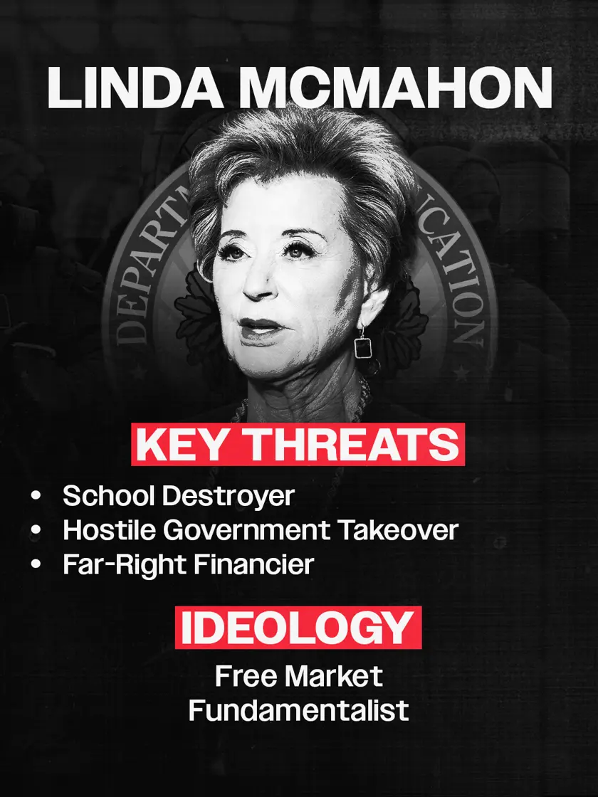 Linda McMahon shareable graphic
