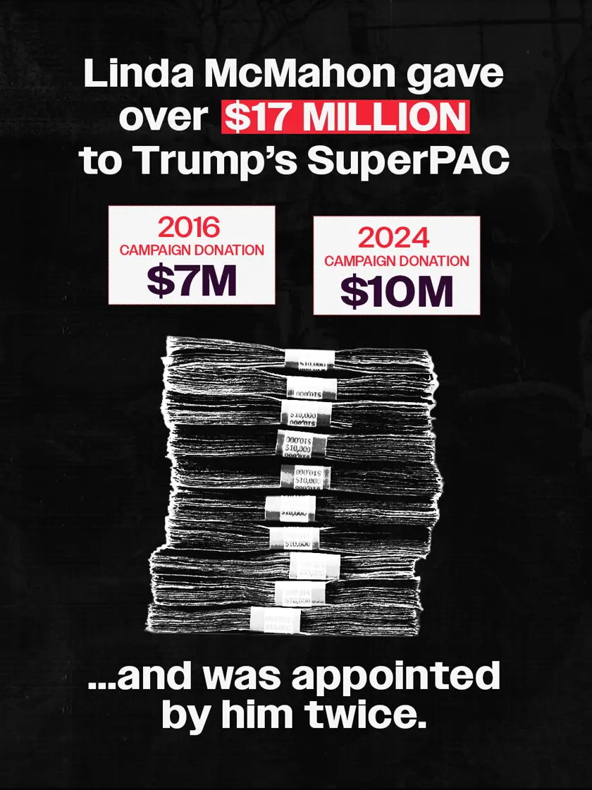 Linda McMahon shareable graphic